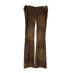 URBAN OUTFITTERS - WOMEN'S 6 -BROWN SIDE ZIPPER FAUX LEATHER SUEDE LOW RIDE PANT